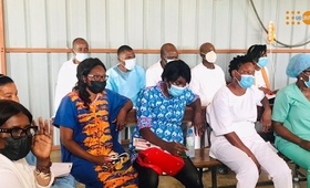 Nurses and health technicians, during quality improvement evaluation at Hospial Agostinho Neto, Cazenga- Angola