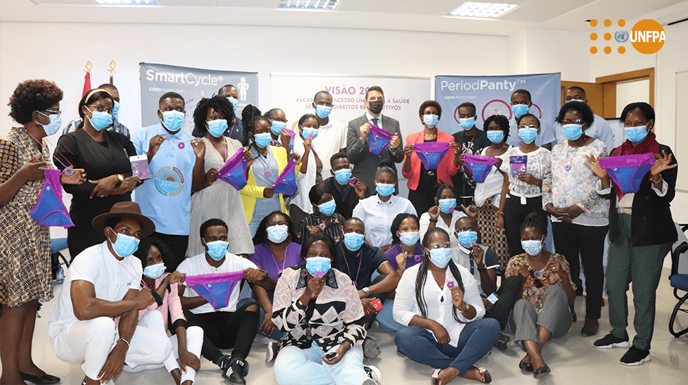 Formandos de Higiene e Gestão Menstrual para replicar pelas províncias em Angola.