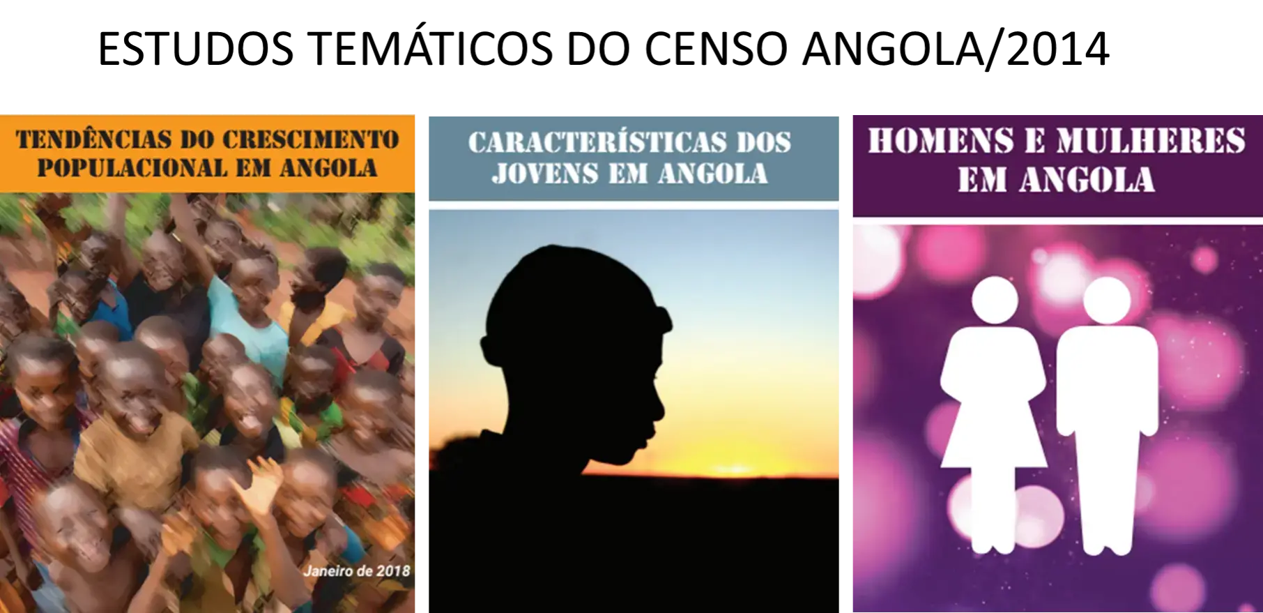 Estudos temáticos sobre tendências demográficas, jovens, homens e mulheres em Angola